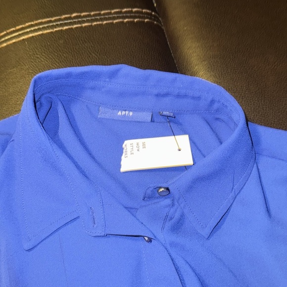 Apt. 9 Women Blue Sleeveless Blouse Medium New Never Worn - Picture 11 of 13